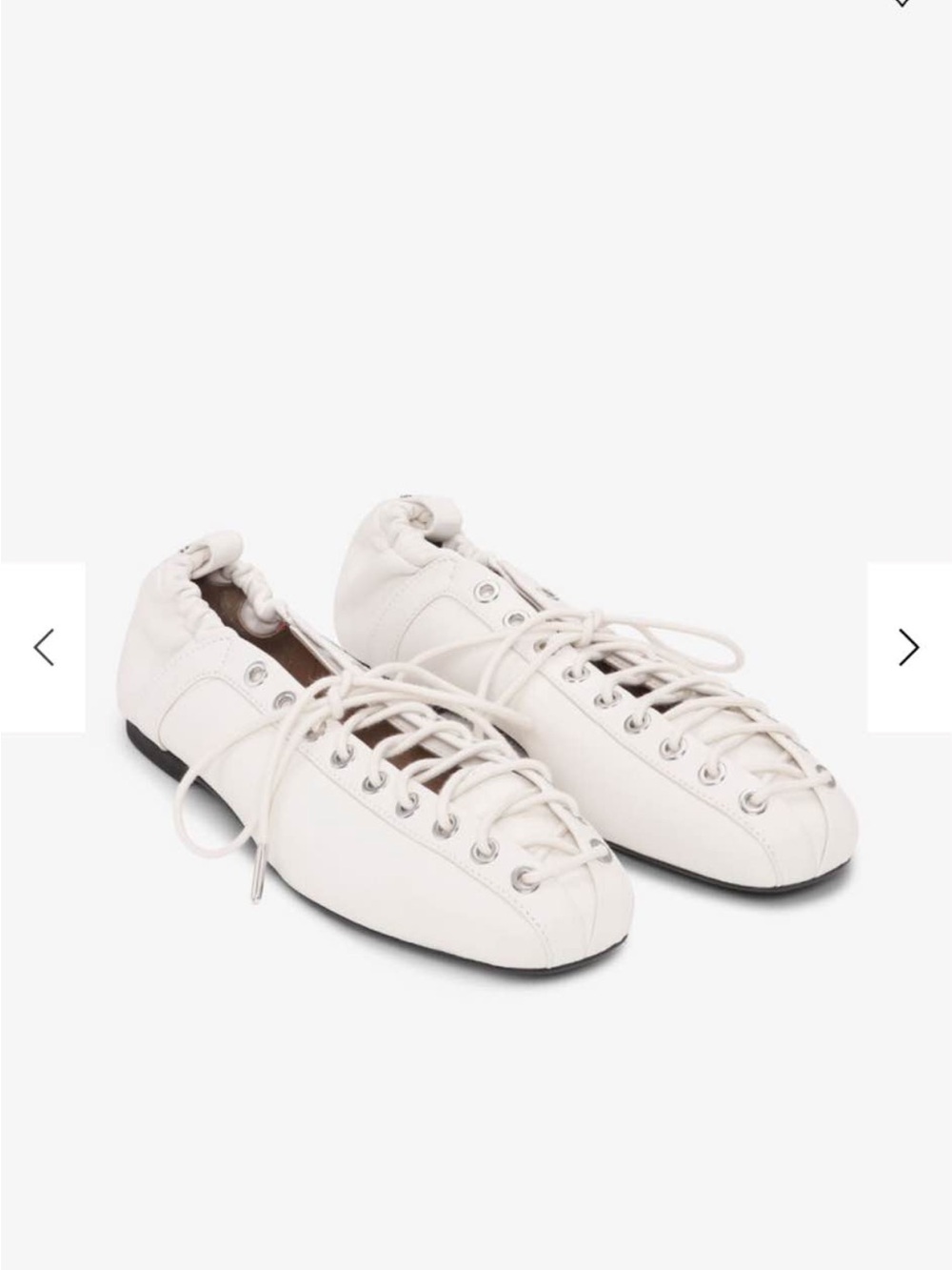 Ganni White Lace-Up Ballet-Inspired Flats